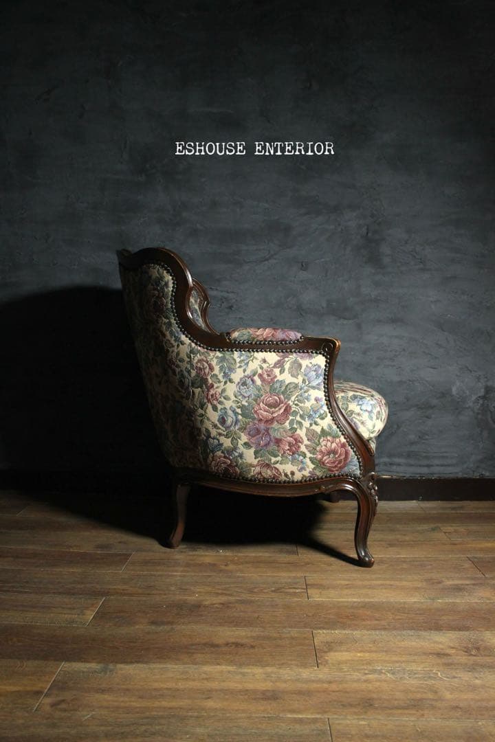 首都圏送無料〜80's アンティーク 花柄　ソファ　2台目　エスハウスインテリア