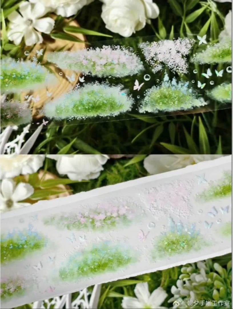 贝壳光 6cm×10m 漫步花丛中 海外マスキングテープ　海外マステ