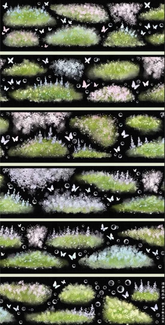 贝壳光 6cm×10m 漫步花丛中 海外マスキングテープ　海外マステ