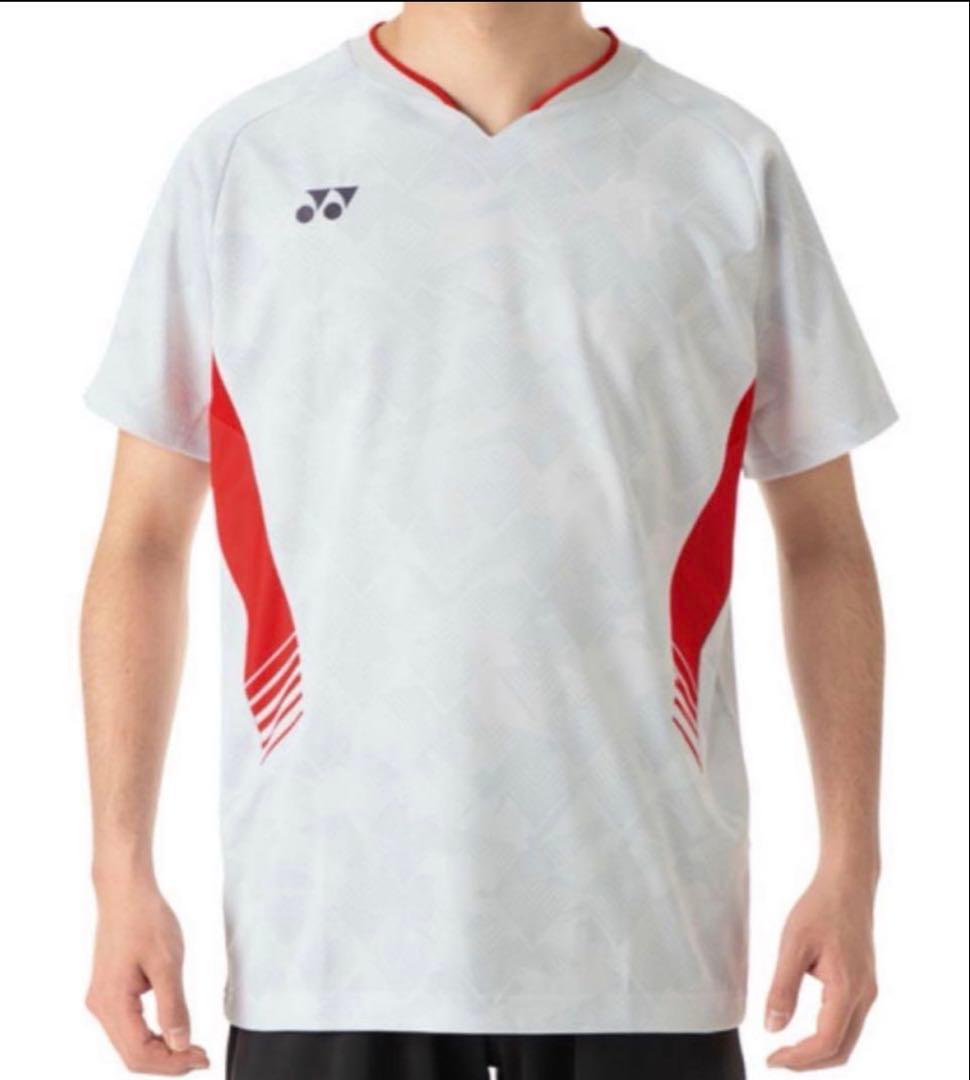 YONEX バドミントンシャツ ホワイト/レッド