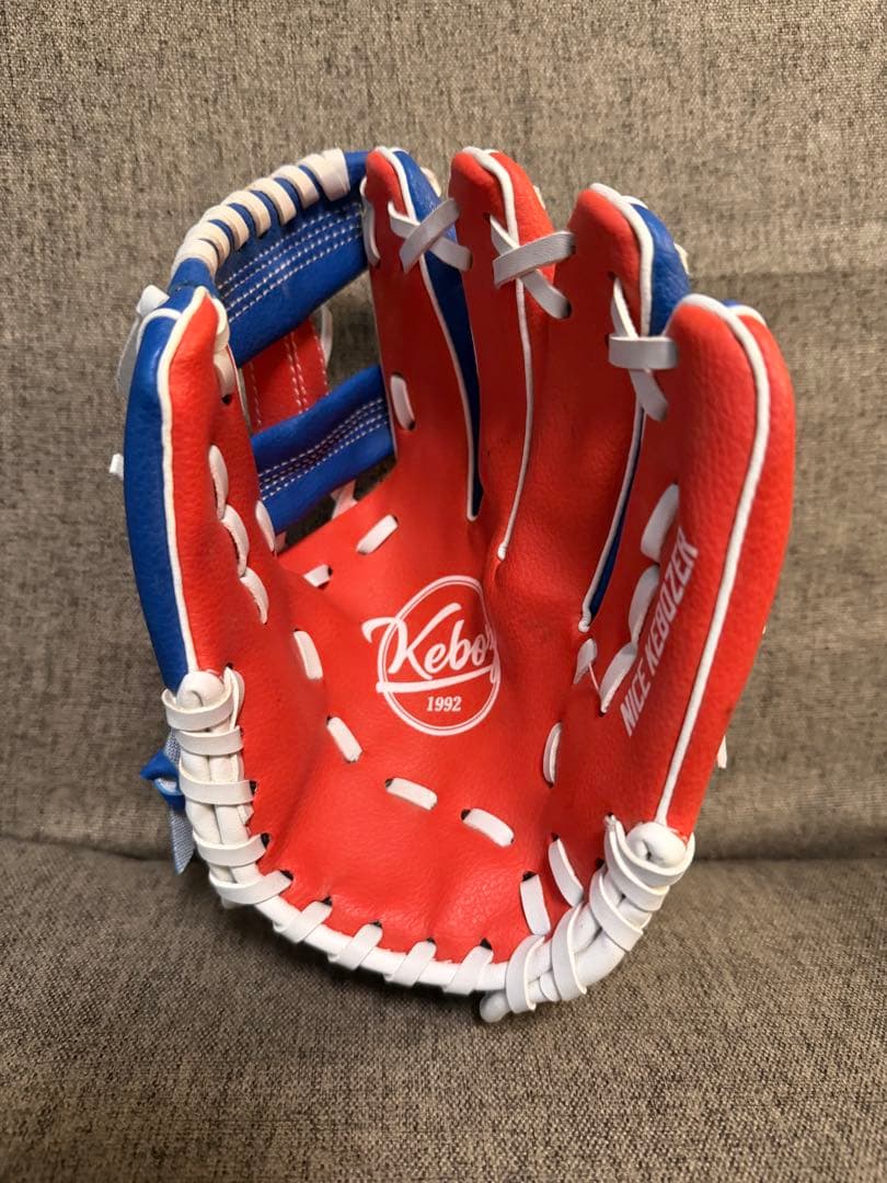 Keboz 青赤 ストライプ 野球グローブ