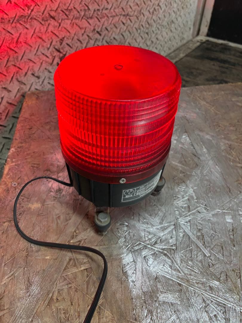 三ツ星貿易　LED回転灯　赤色　HP100 100V