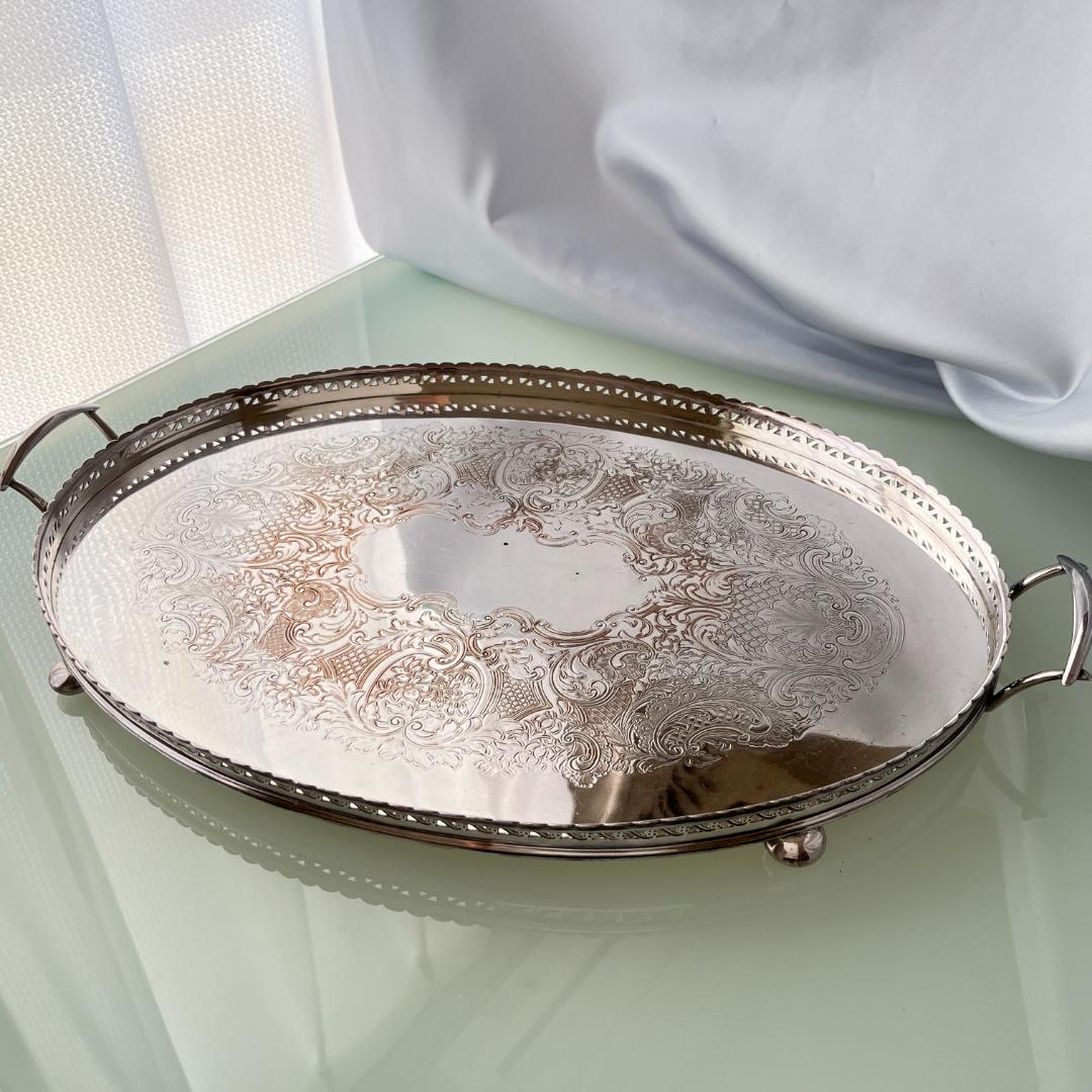 【Barker & Ellis】 ギャラリートレー 50cm 透かし 大型