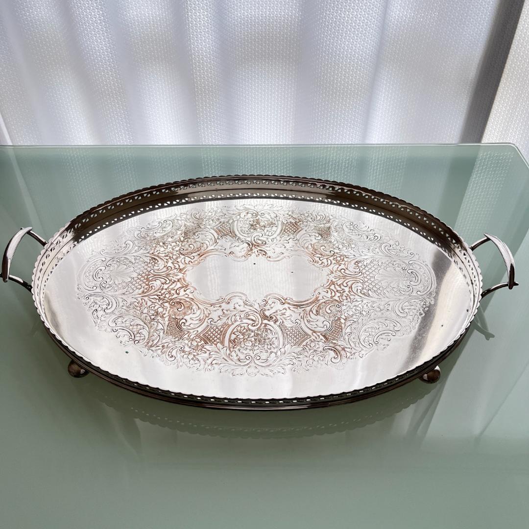 【Barker & Ellis】 ギャラリートレー 50cm 透かし 大型