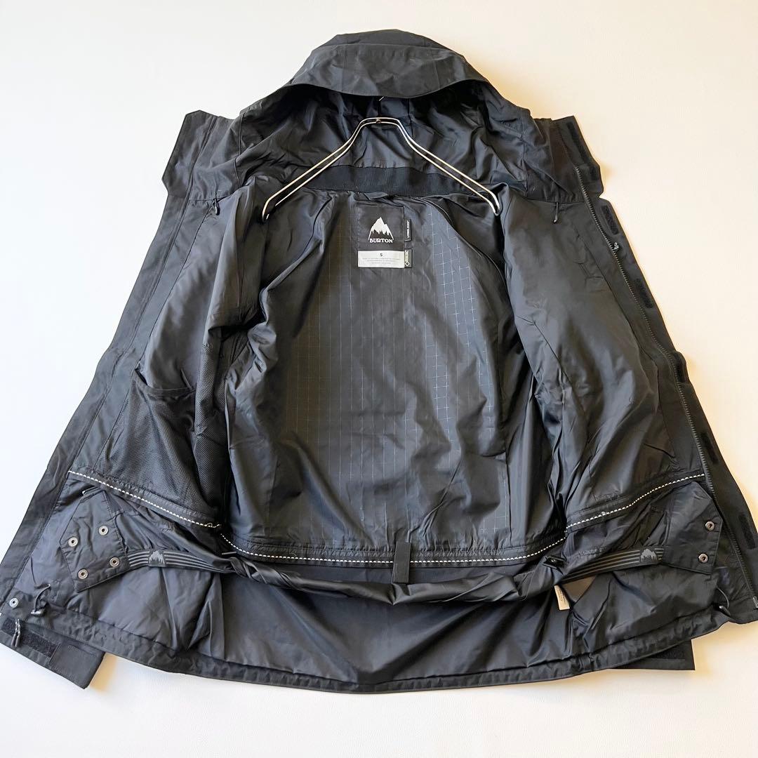 3234【美品】バートン　ジャケット ゴアテックス 無地 メンズ 黒　S