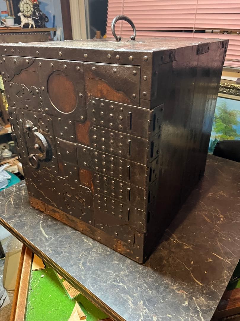 レトロ舟金庫 舟箪笥 レトロ金庫 舟金庫 昭和レトロ木製金庫