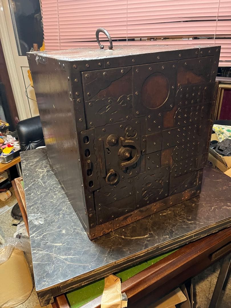 レトロ舟金庫 舟箪笥 レトロ金庫 舟金庫 昭和レトロ木製金庫