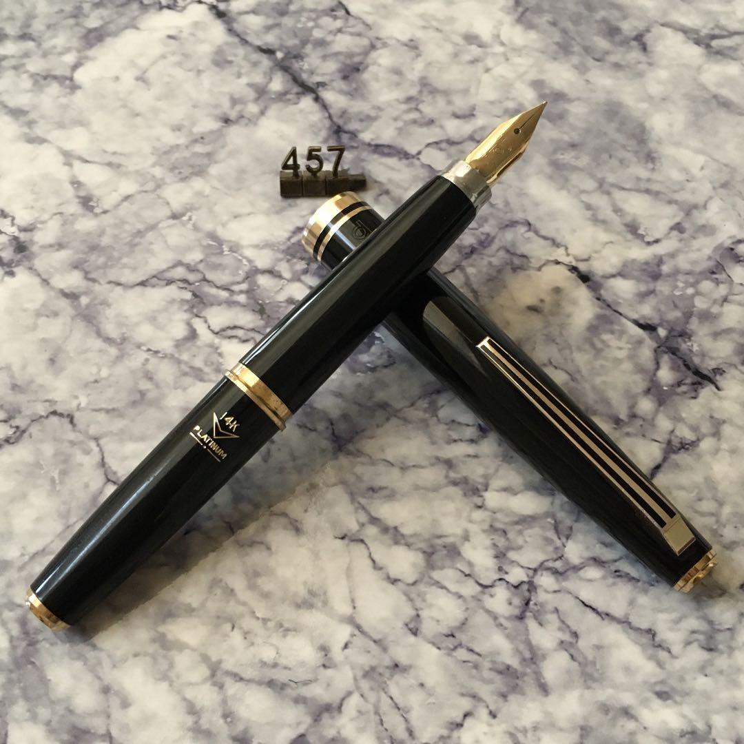 #457 オーバーホール済み 万年筆 金使用量最大級　PLATINUM 14k