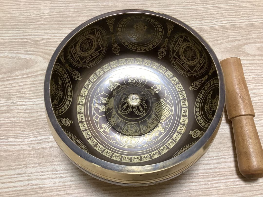 《 チベット密教　新品 》 シンギングボウル　倍音　曼荼羅　3点セット　82