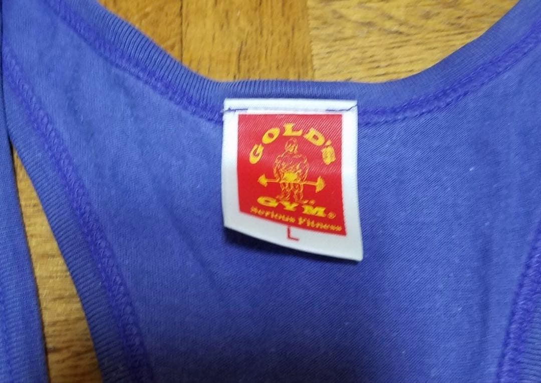 GOLD'S GYM ゴールドジムタンクトップ✨紫×白　ヴィンテージ　Yバック