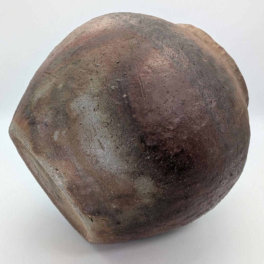 【水漏れあり】中村六郎 備前焼 大壺 大壷 紐作り 希少 置物 インテリア つぼ