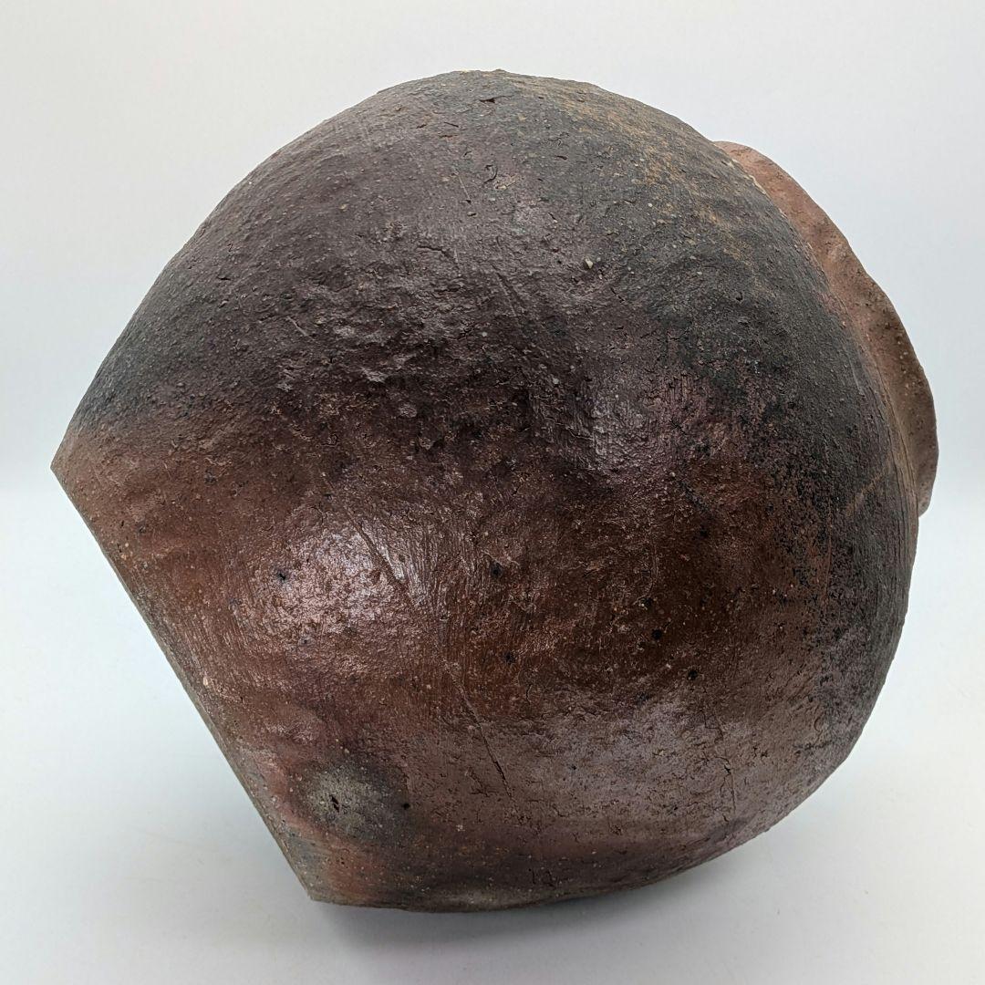 【水漏れあり】中村六郎 備前焼 大壺 大壷 紐作り 希少 置物 インテリア つぼ