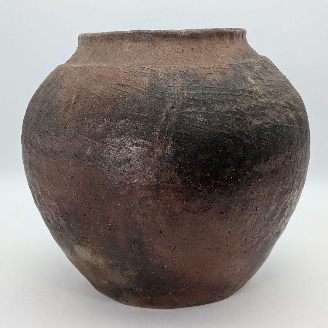 【水漏れあり】中村六郎 備前焼 大壺 大壷 紐作り 希少 置物 インテリア つぼ