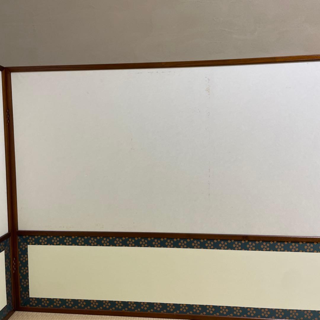 風呂先屏風　利休梅/網代