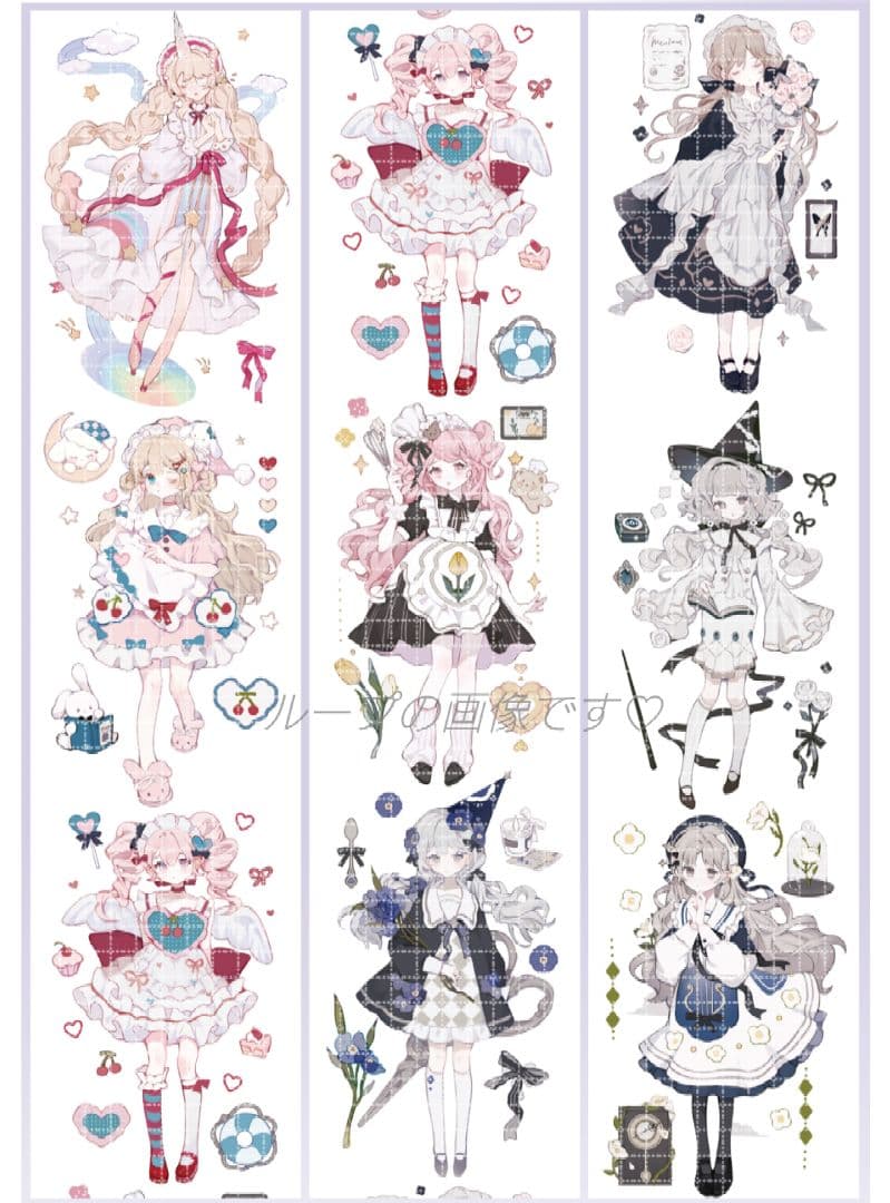 ☆SALE☆J216＃晚安(虹光)切り売り海外人物マステ女の子