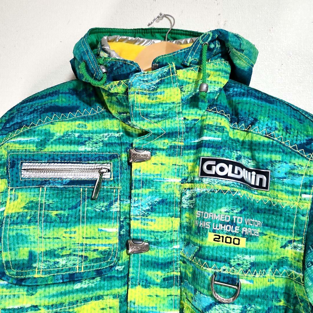 ​【極希少/レトロ】ゴールドウイン スキーウェア 上下セット M 総柄 90s