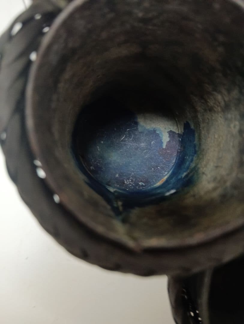 江戸時代武家旧家蔵出古銅製編込み細工茶道具置物アンティーク飾りコレクション