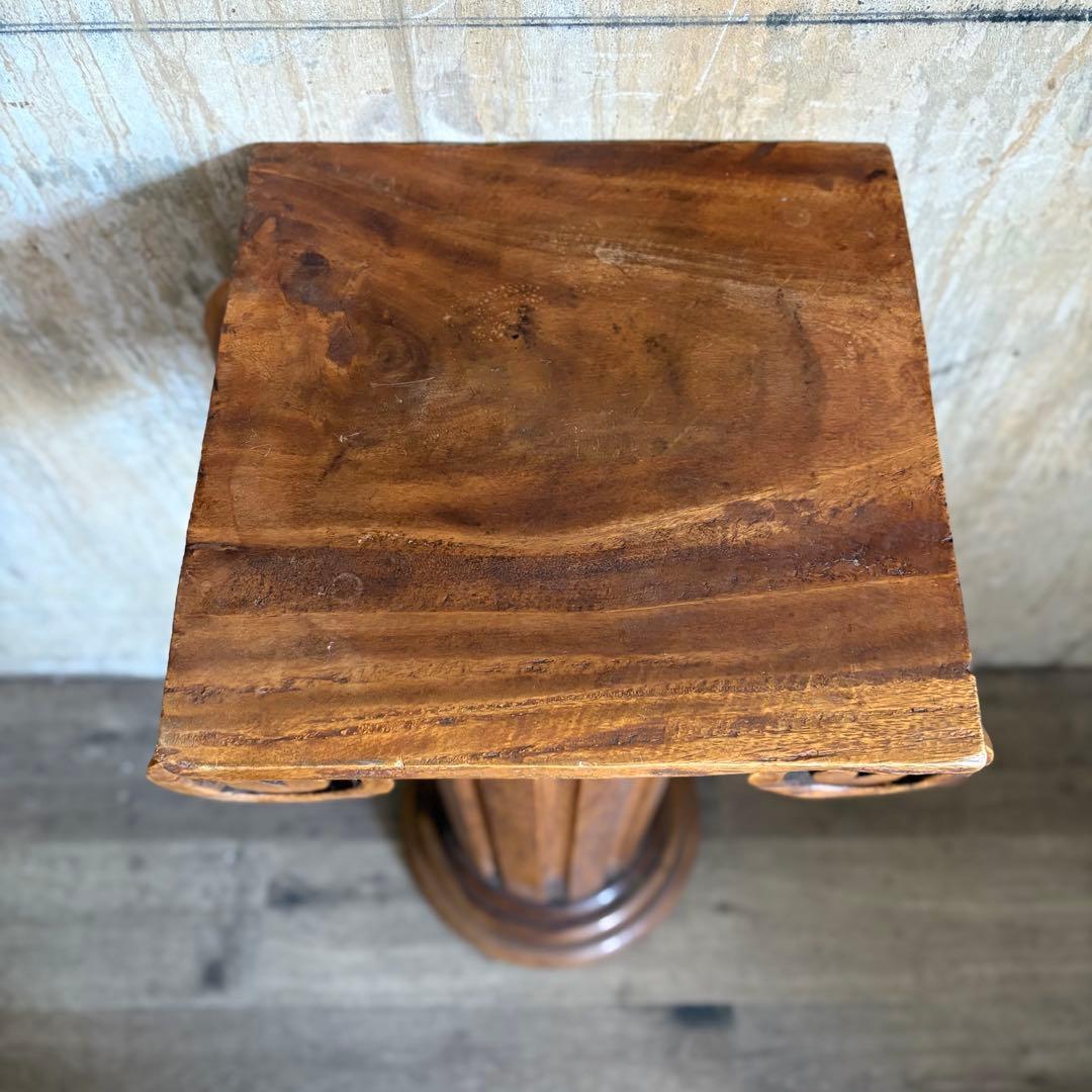 フランスヴィンテージ　木製　コラム　ペデスタル　花台　ギリシャ風