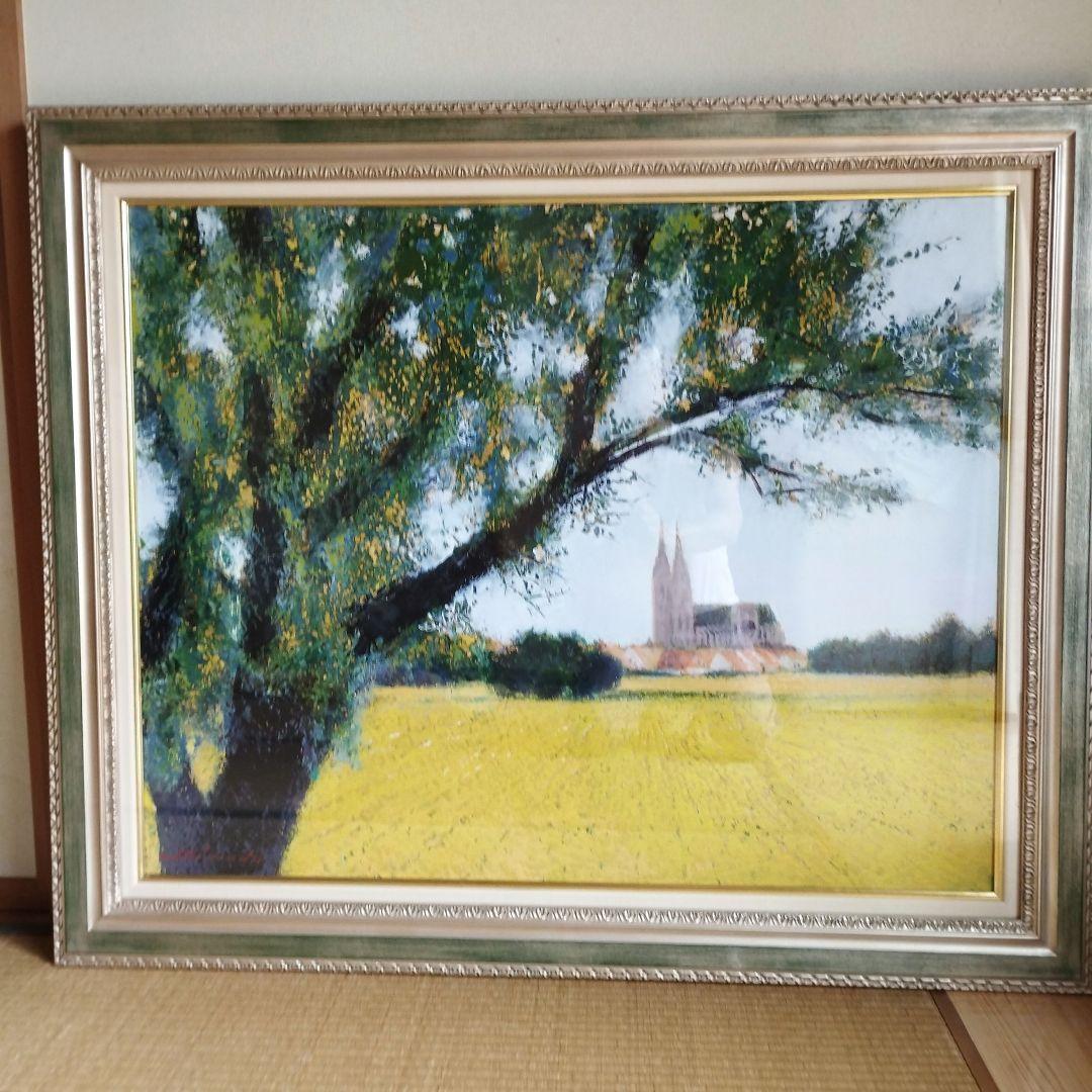 [真作] 島田三郎/題名「7月のシャルトル」/大作、油彩F30号/極美品