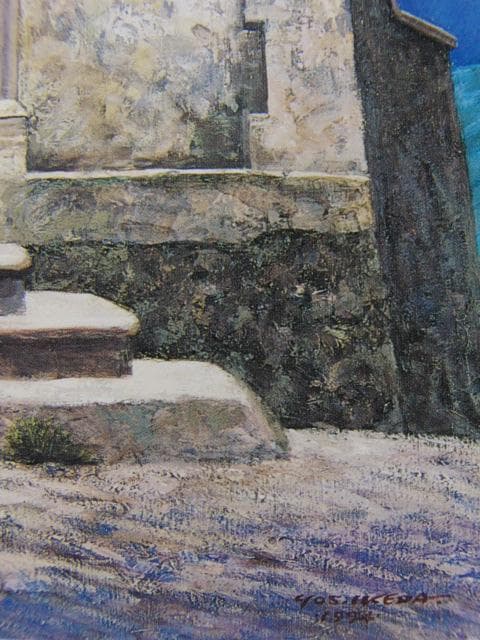 池田良則、丘の上の教会、希少な画集より、新品高級額・額装付