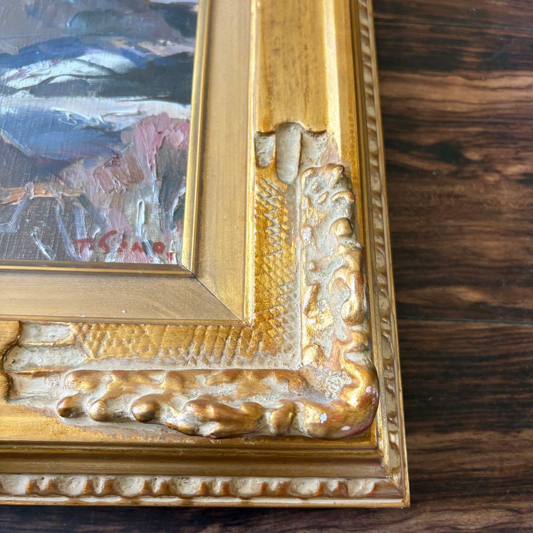 篠崎輝夫「富士五湖 篭坂峠」油彩 SM 額装 油絵 油画 絵画 A