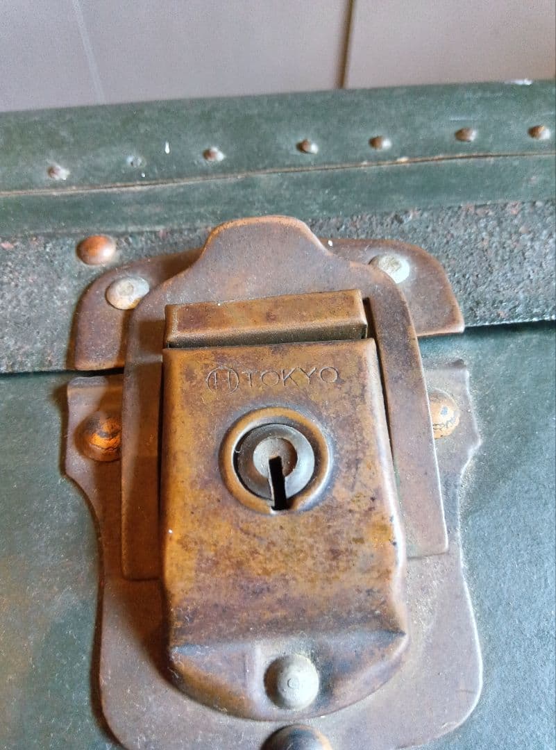 緑色　トランク　ヴィンテージ　レトロ　昭和