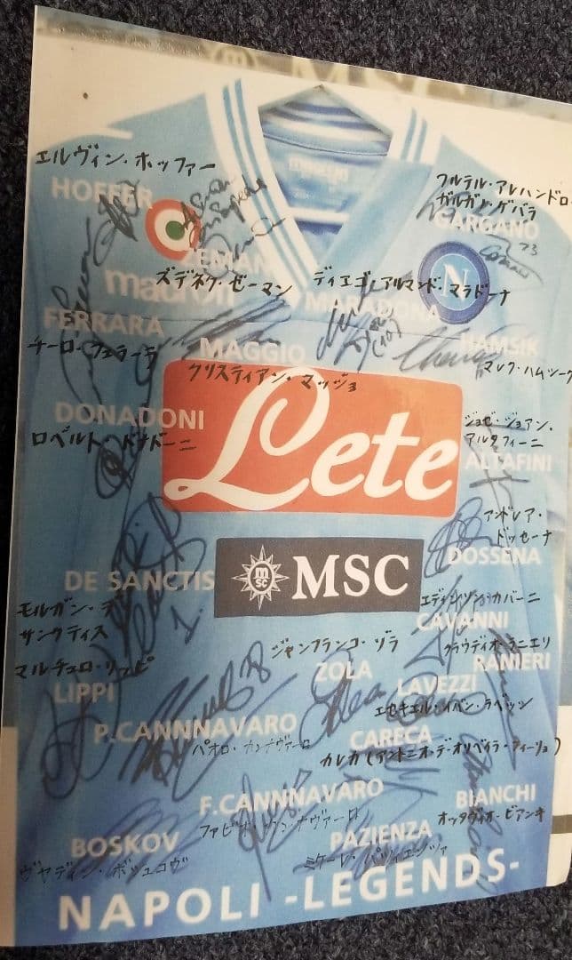 マラドーナ　カレカ　カンナヴァーロ　ゾラ　カバーニ　ドナドーニ　他　直筆サイン