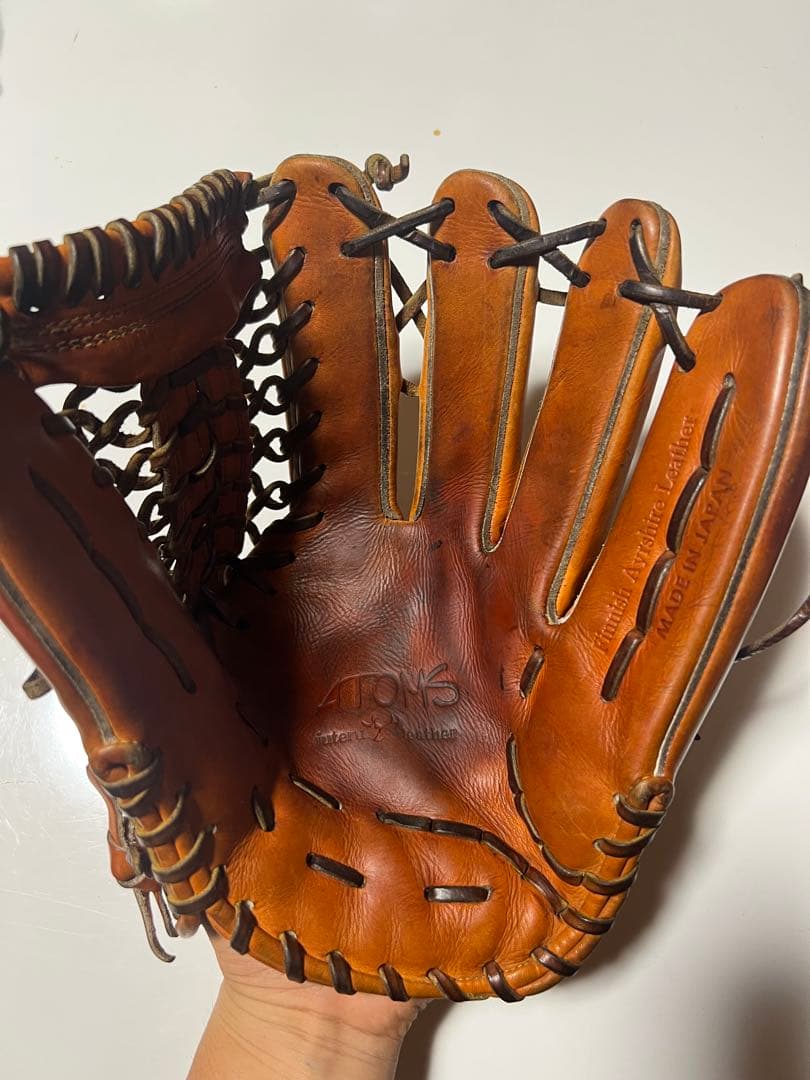 アトムズ　硬式グローブ オレンジ　ATOMS