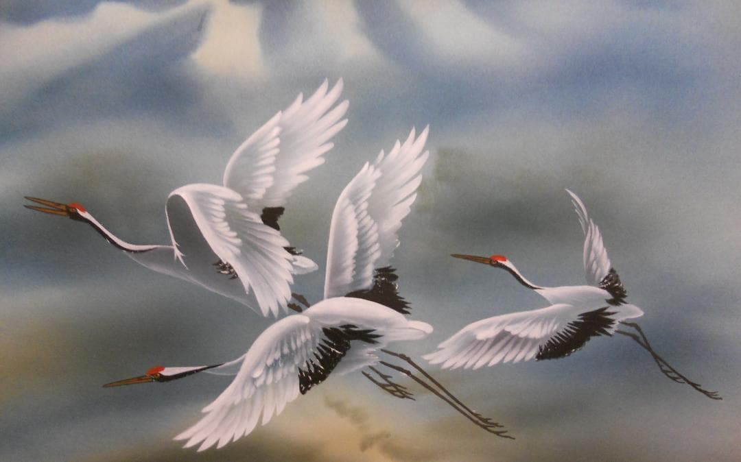 掛け軸 古川翠峯 釧路湿原 絹本 希少 軸装 茶道具 掛軸 美品 です。