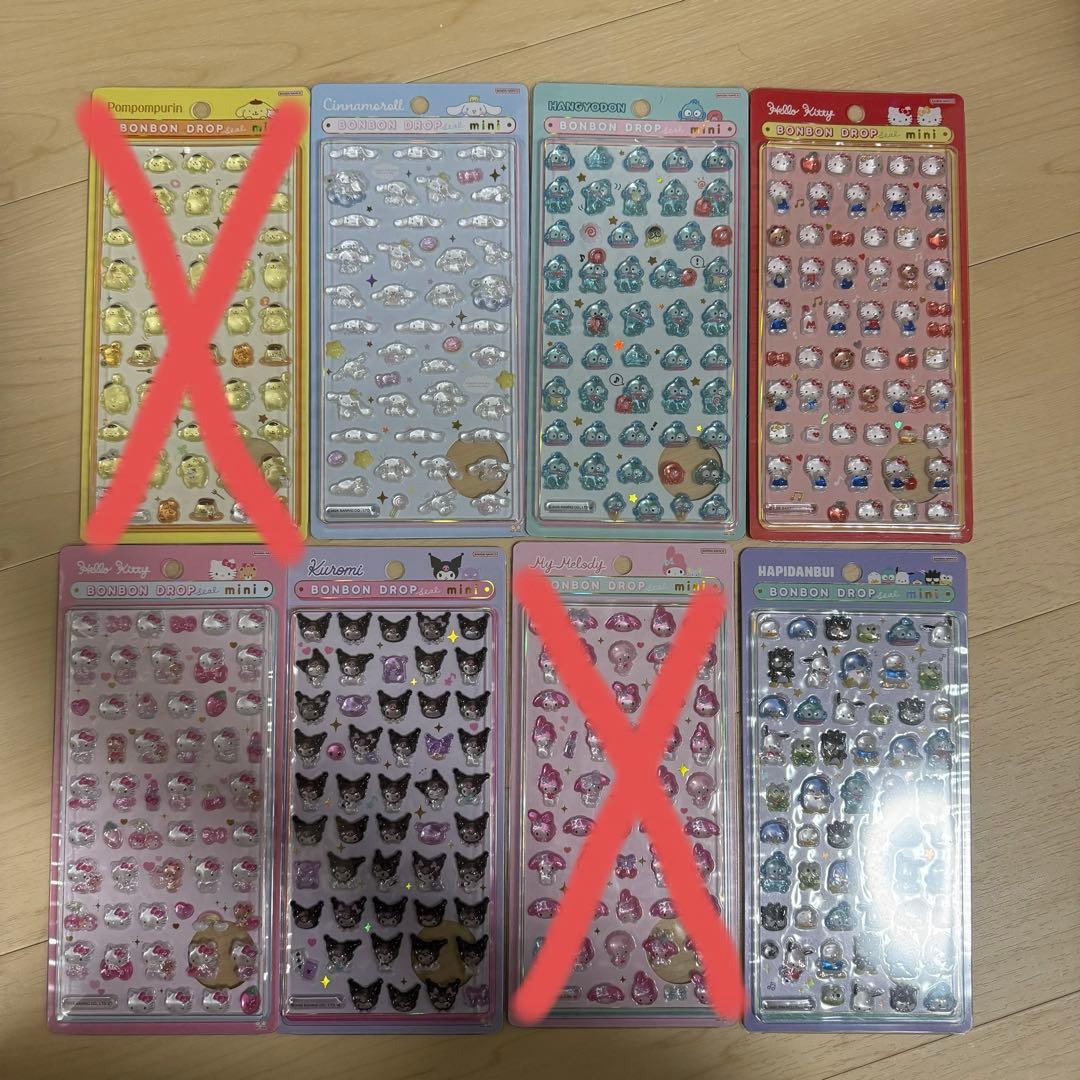 ボンボンドロップシールたまごっち&ボンボンドロップシールミニ　サンリオ全種➕6枚