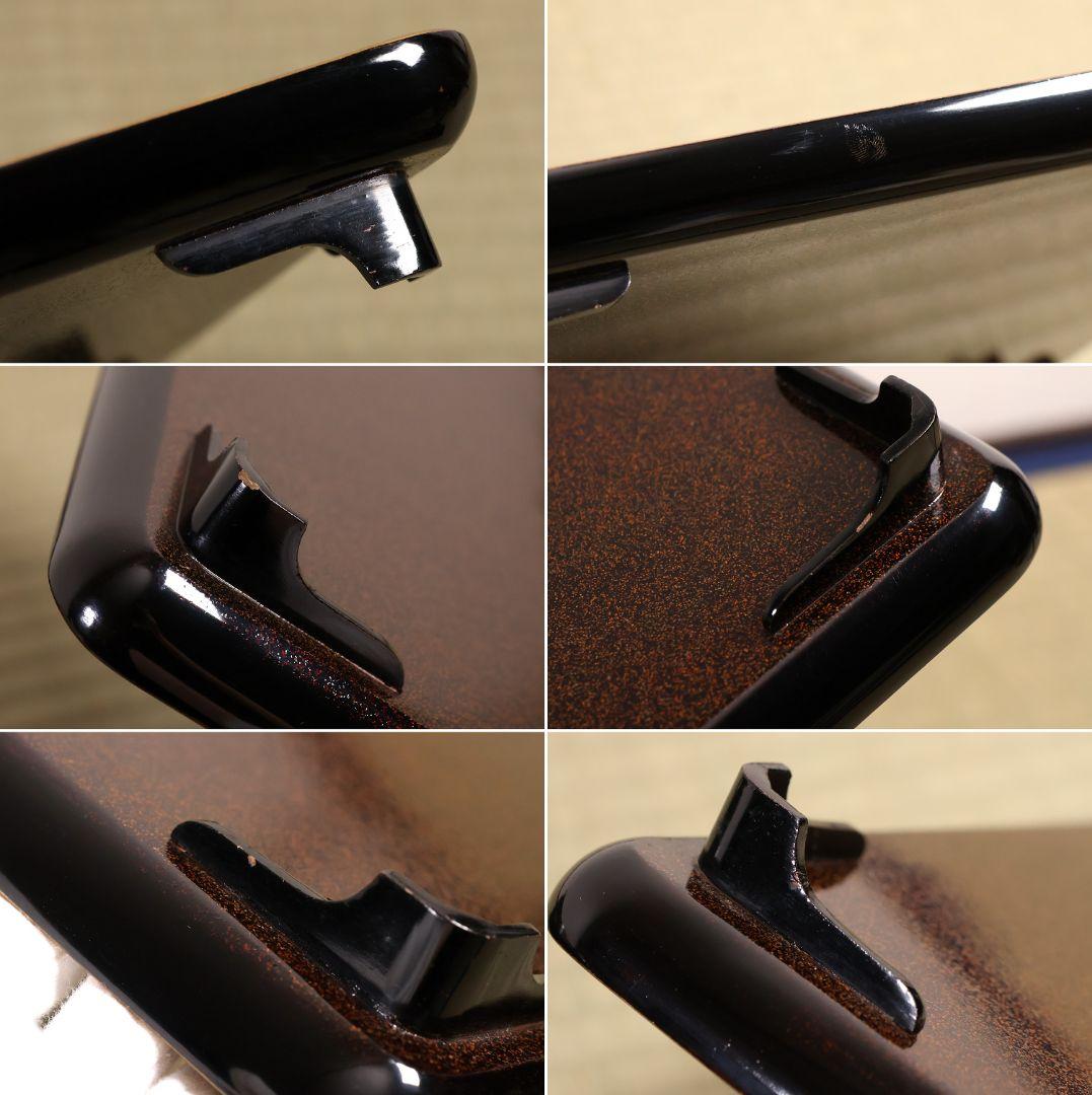 木製漆器 草花 絵変蒔絵 蝋色塗 吸物膳 十客 足付 四方膳 梨地【CM282】