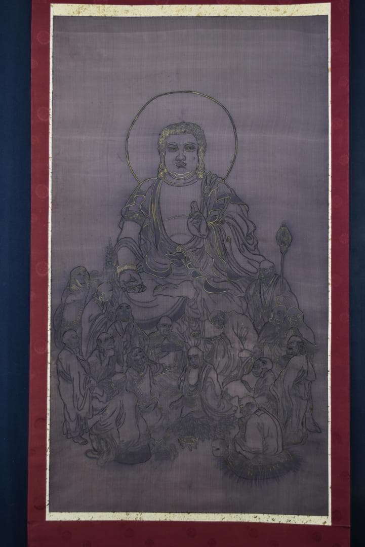 作者不詳/十六羅漢図/掛軸/名家伝来/Z-827