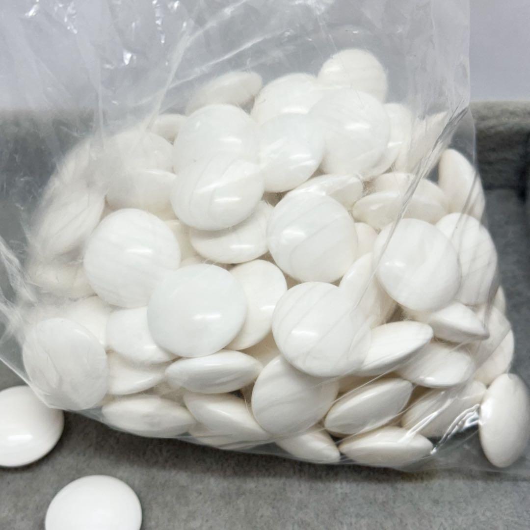 未使用 日向特製 本蛤碁石 33号 美栄 木製碁笥