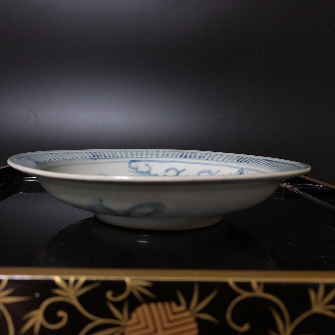 ◆126◆　初期伊万里　染付獣紋絵皿　古伊万里　骨董　九谷　江戸