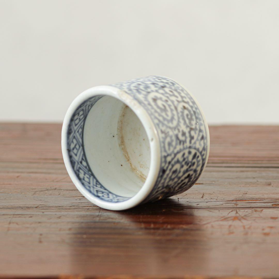 古伊万里　伊万里　江戸　中期　蛸唐草文　三足　香炉　染付