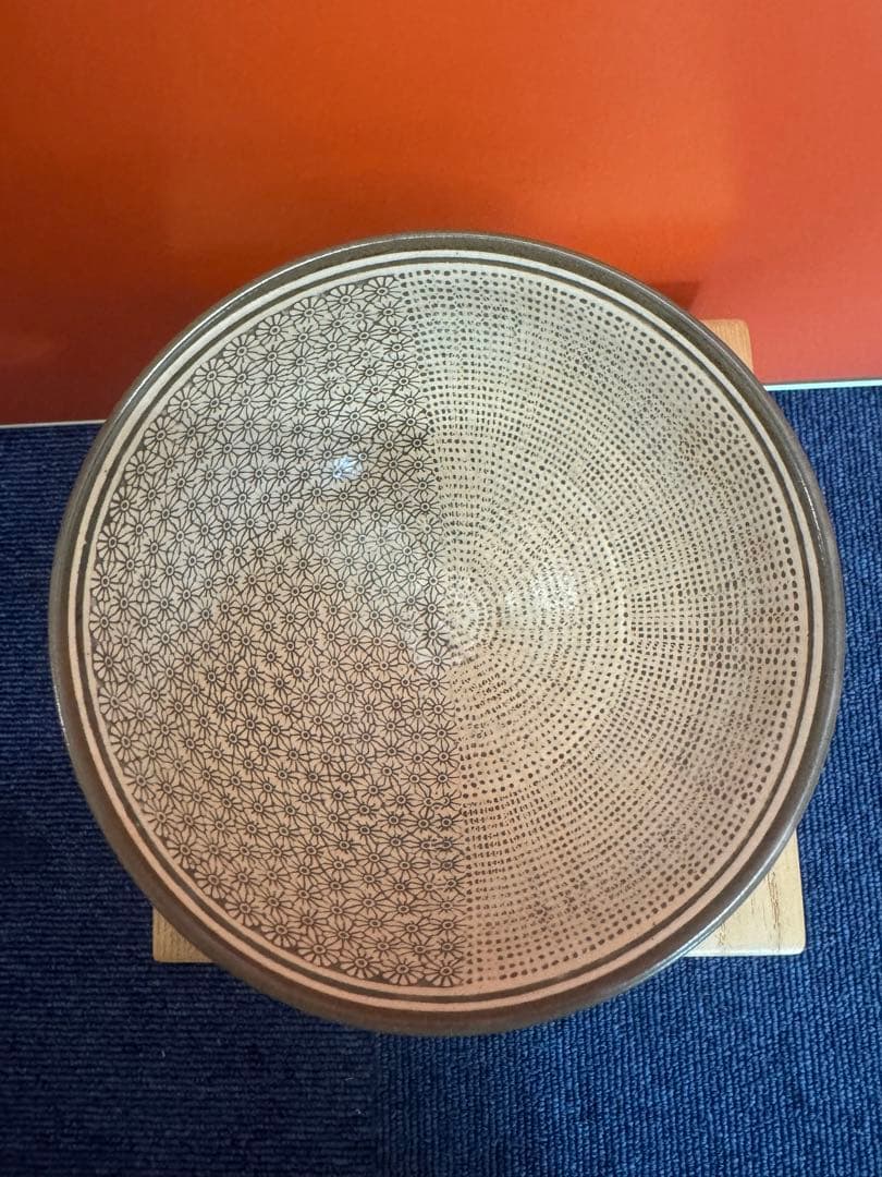 1874 高麗焼　黄章洙作　花三鳥暦手文　茶碗　時代物