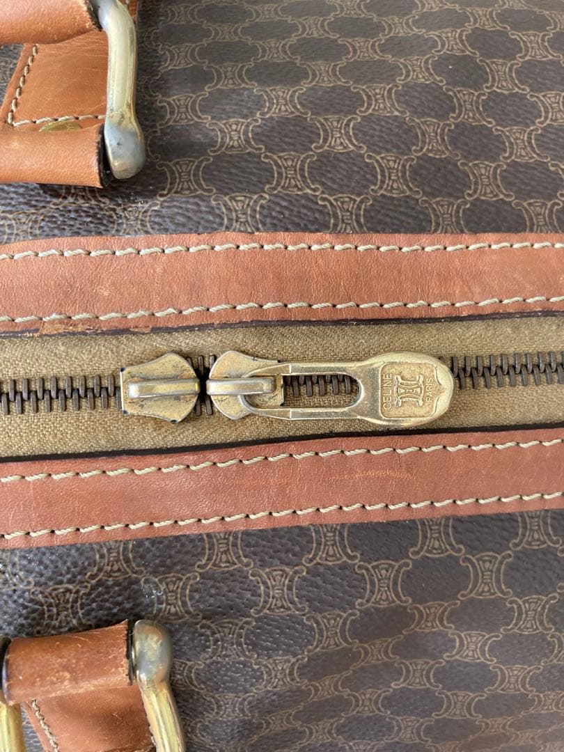 【CELINE】ボストンバッグ マカダム柄 ダークブラウン ショルダー付