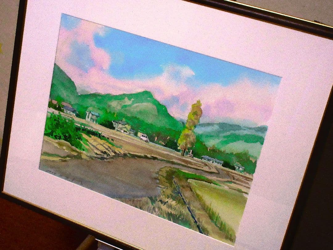 水彩画 風景画 2018年作品 フレーム付き 原画