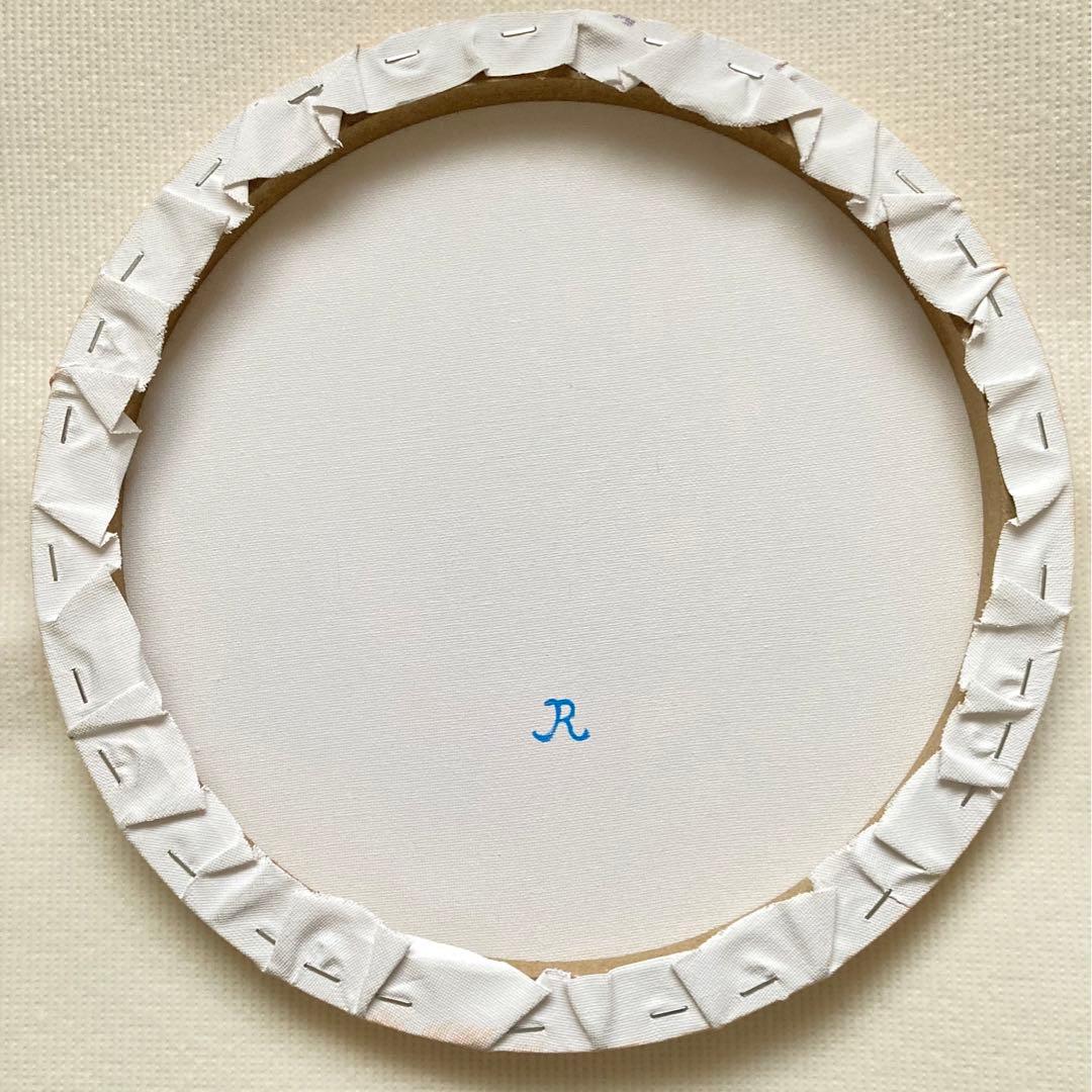 花の絵　アクリル画　原画「スズランとスグリの実のあるアレンジ」30cm