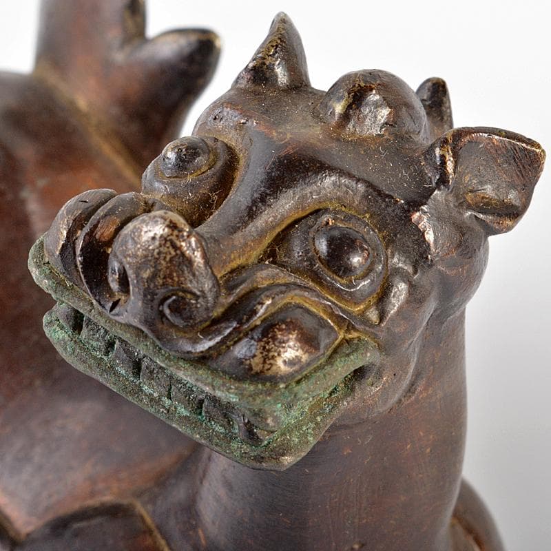 中国　古銅宣徳銅　神獣　置物　M　R6188