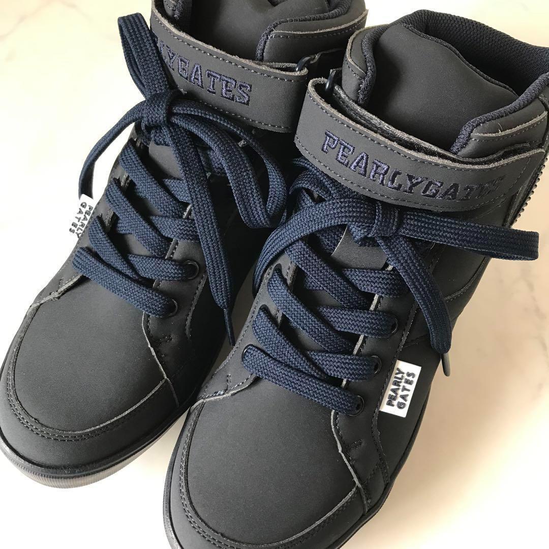 定価35200円【新品】24.5cmパーリーゲイツミドルカットゴルフスパイク紺