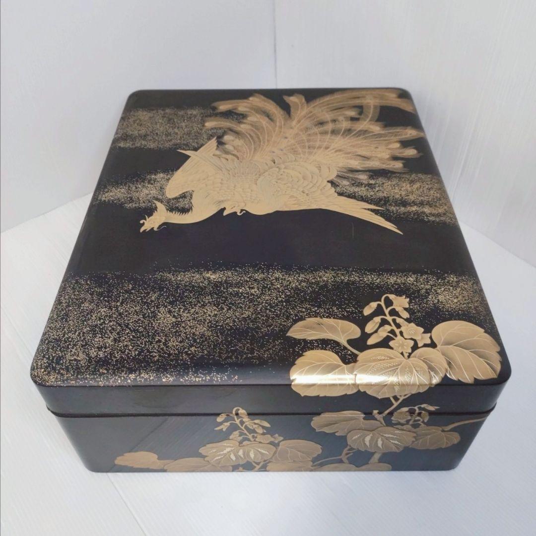 【希少】金蒔絵 鳳凰文様 漆器文箱 書道具 アンティーク