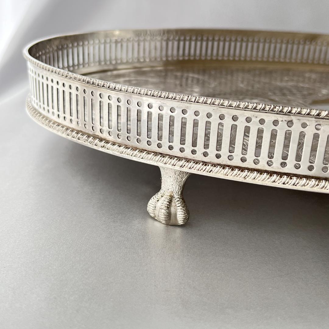 【英国】 ギャラリートレー オーバル型 40cm クロウフット