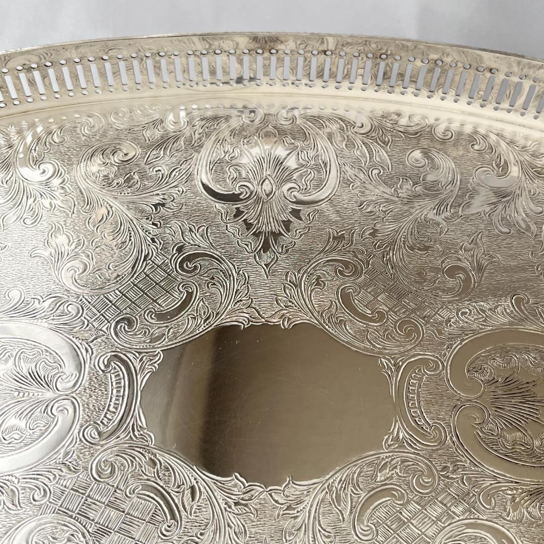 【英国】 ギャラリートレー オーバル型 40cm クロウフット