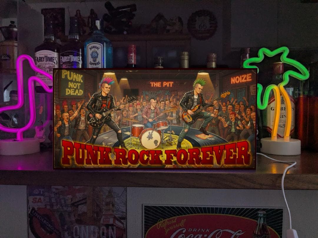 パンクロック ライブハウス パンクノットデッド 看板 置物 雑貨 ライトBOX