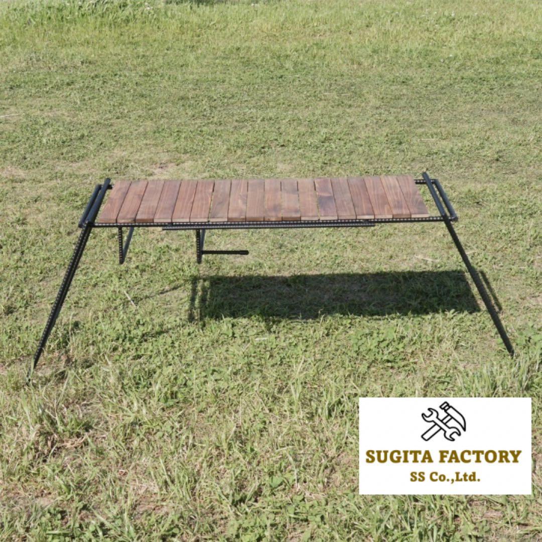 ざ*ん様 檜無垢材　細板　タフまる対応アイアンテーブル　キャンプテーブル　ローテ