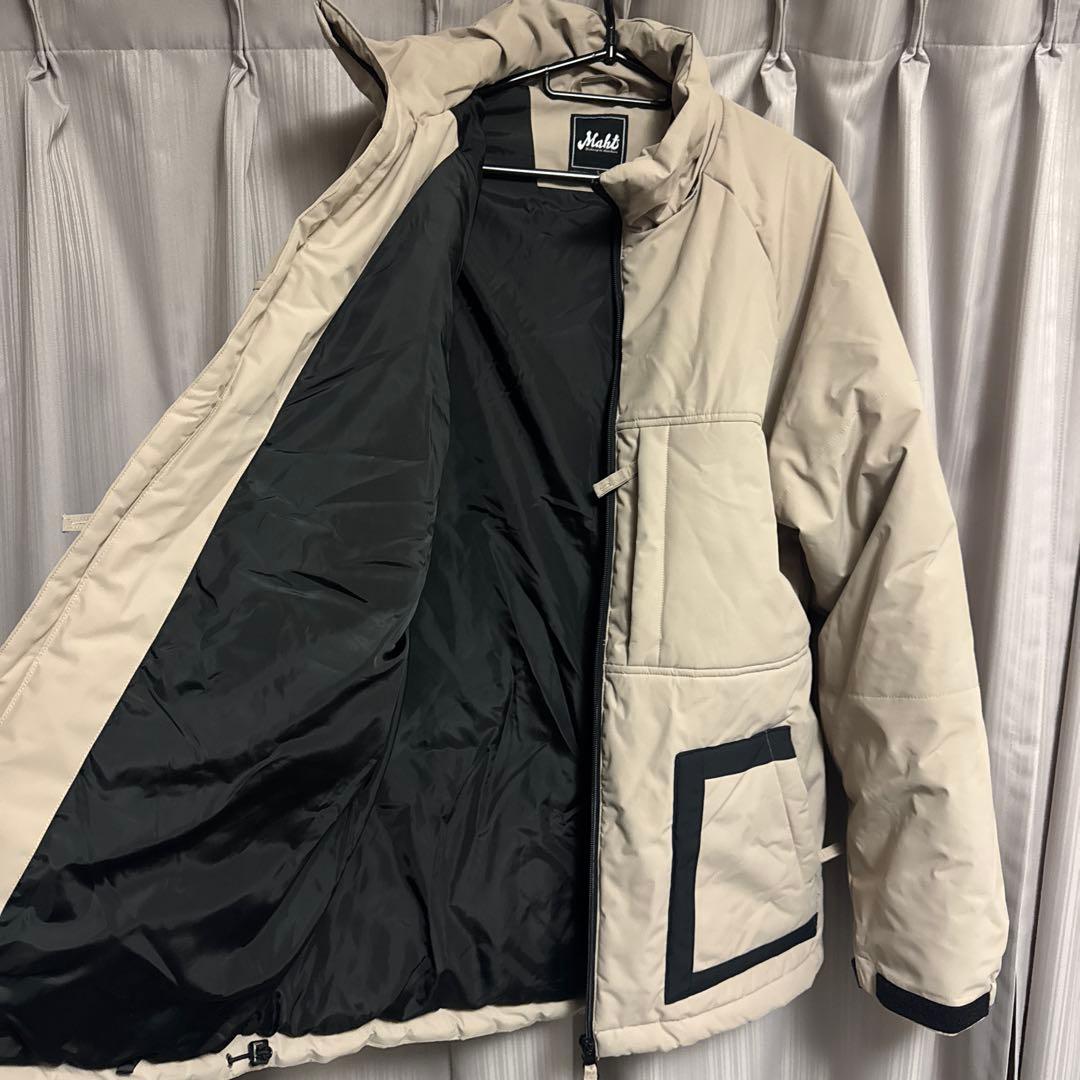 MAHF XL ダウンジャケット ベージュ/ブラック