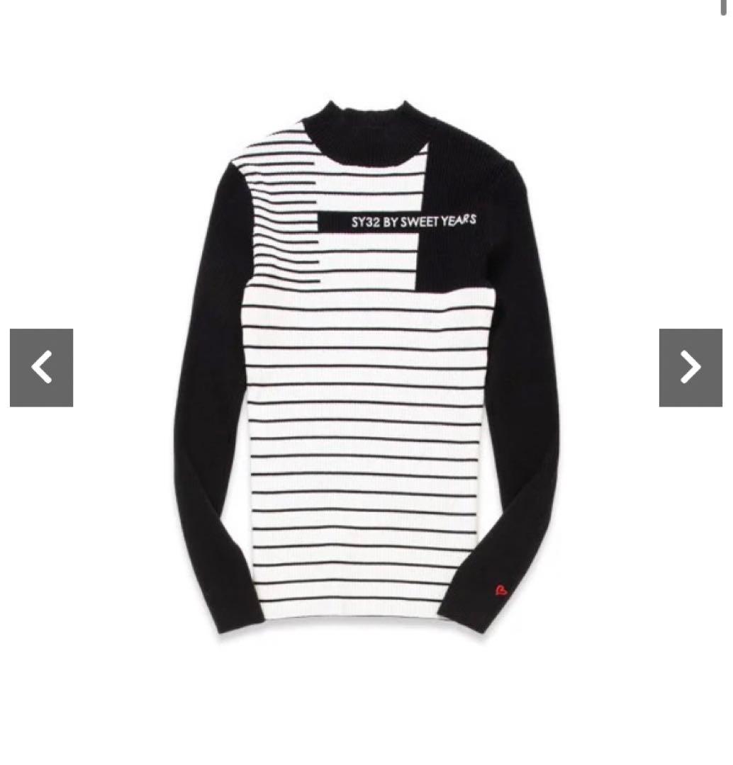 SY32 Mサイズ　カーキ　PANEL BORDER SWEATER