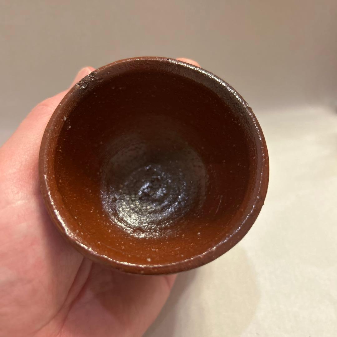 『値引き』アンティーク・備前焼　人間国宝　藤原啓　火襷　ぐい呑