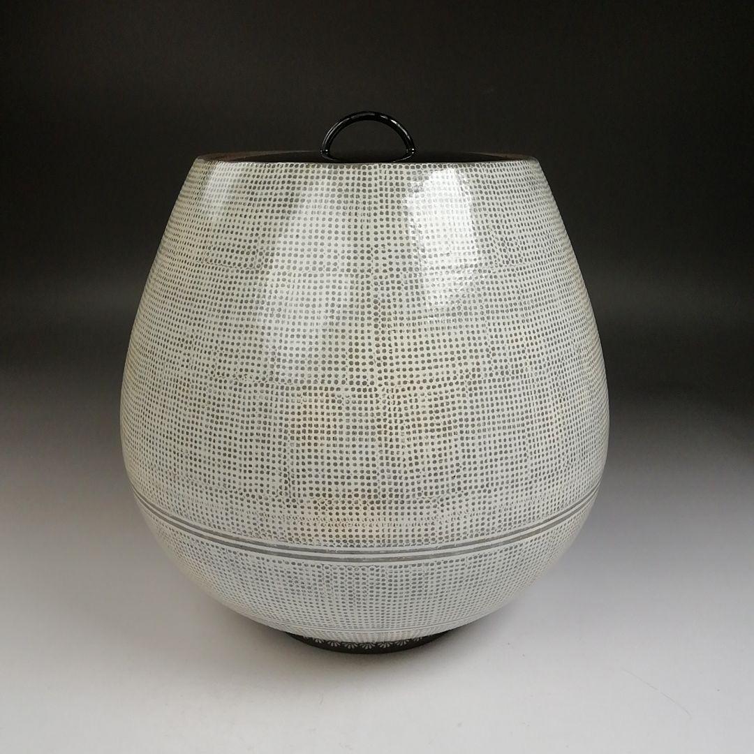 Ｔ９２６　水指　『三島手　水指』『釜谷陶房　劉炳豪 作』　共箱　茶道具